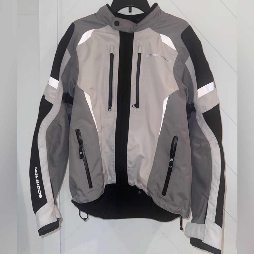 Scorpion Exo Optima Men's Waterproof Armored Riding Motorcycle Jacket Gray Large - Picture 7 of 15